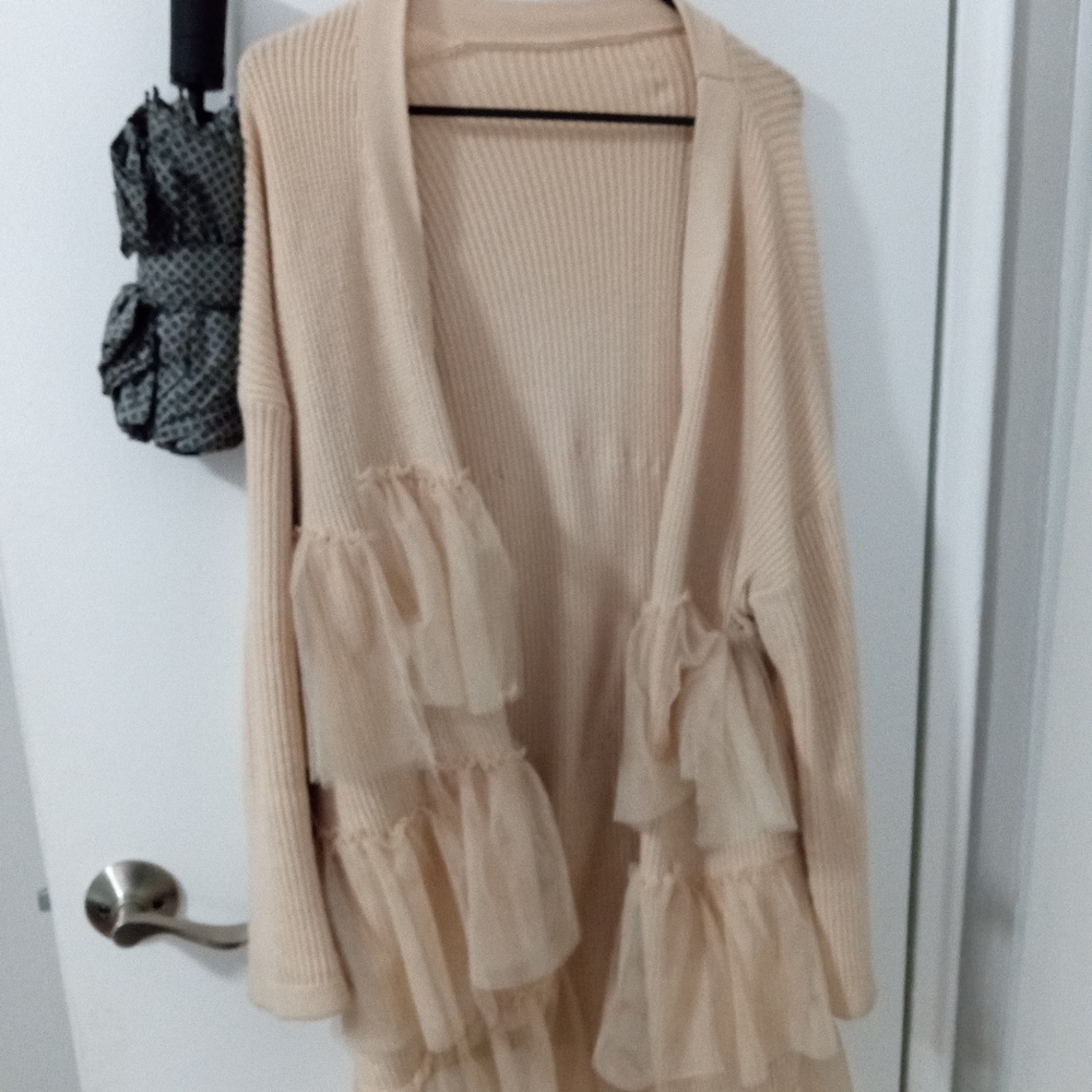 Beige tulle sweater - no brand or tag